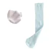 Light blue knitted socks for women, pure cotton, comfortable and breathable mid-calf socks Item Picture